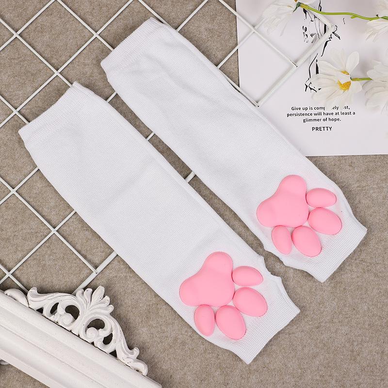 3D Cat Paw Silicone Thigh-High Socks - Cute Anime Lolita JK Style