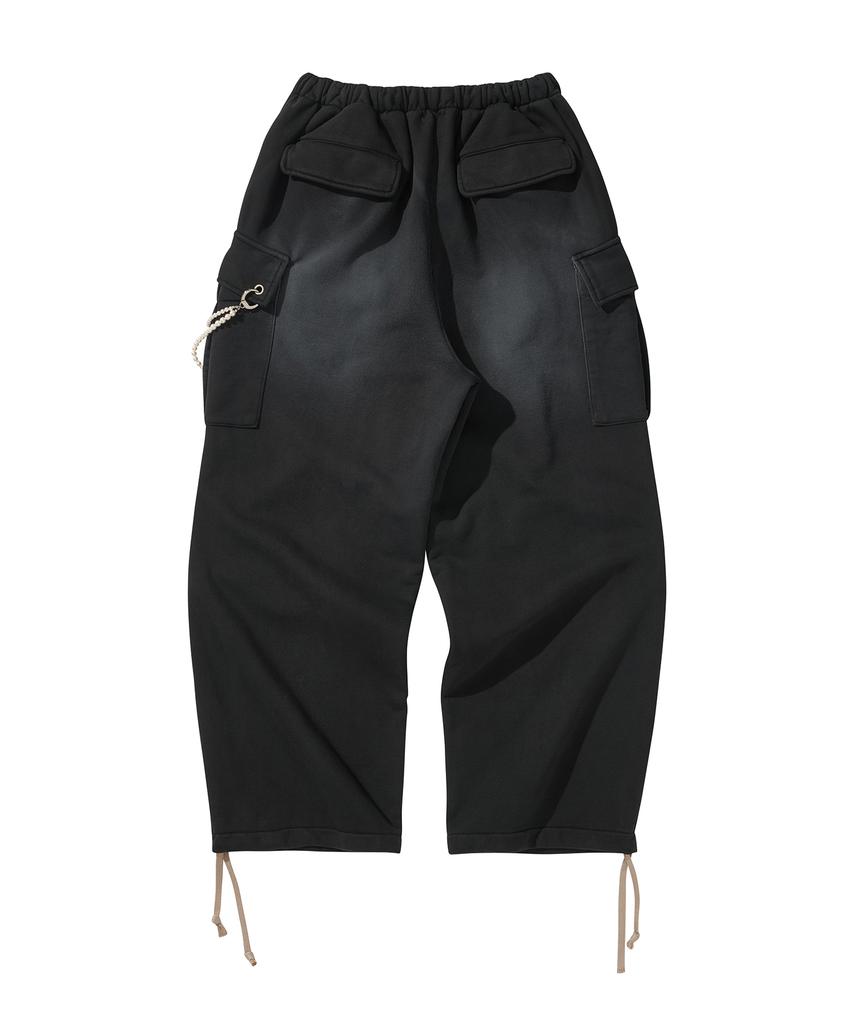 LIBERE Washed Sweat Cargo Pants / Black