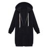 Women Casual Zip Up Hoodie Long Tunic Sweatshirt Winter Windproof Drawstring Hooded Jacket Outerwear Pockets