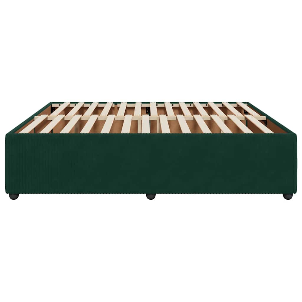 Bed Frame without Mattress Dark Green 200x200 cm Velvet