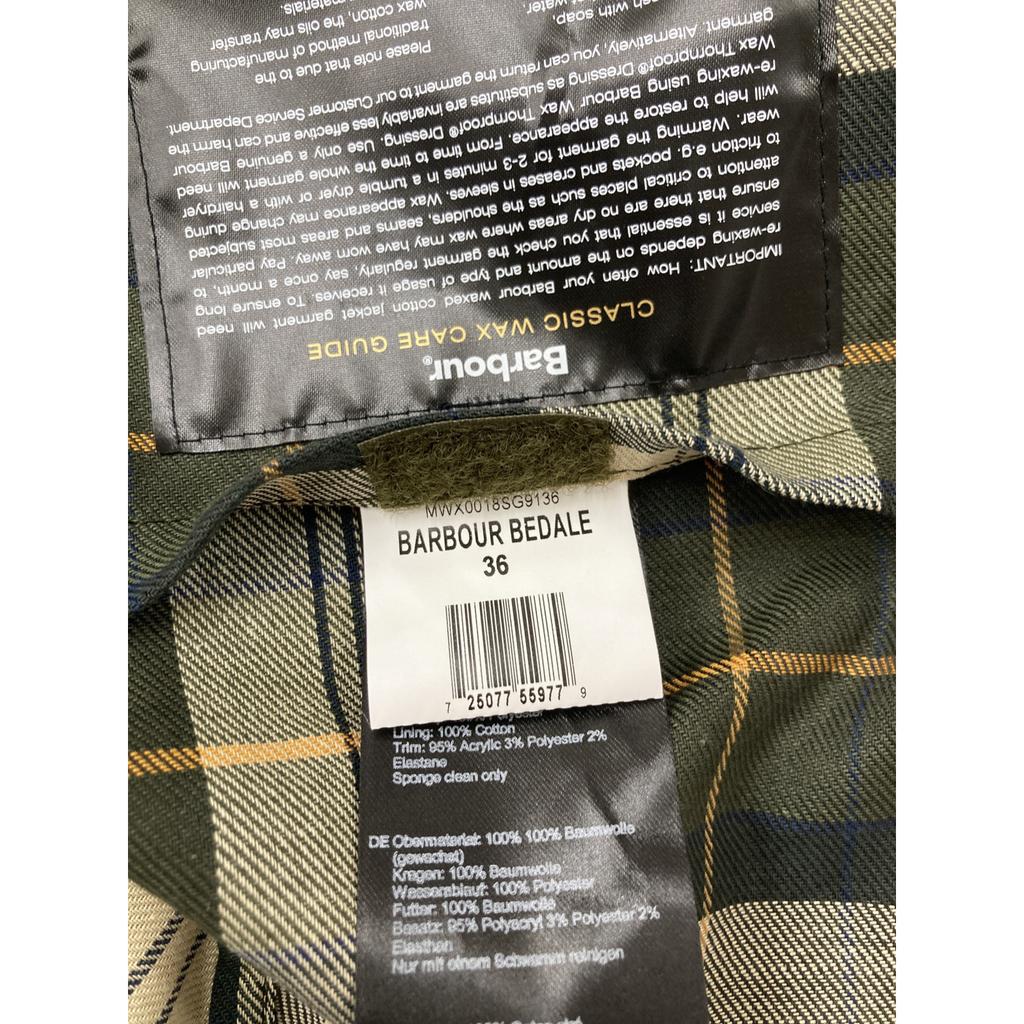Barbour BEDALE Oiled Jacket MWX0018SG9136 Jacket 36 KhakiUsed