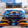 3PCS Car Robots Battle Bedding Set,Including 1pc Duvet Cover And 2pcs Pillowcases Perfect for Bedroom, Dormitory, Fan Christmas Gift