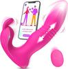 3-in-1 Wearable Vibrator Adult Toy with 9 Vibrating Rabbit Ears and 9 Thrusting Clitoral Vibrator