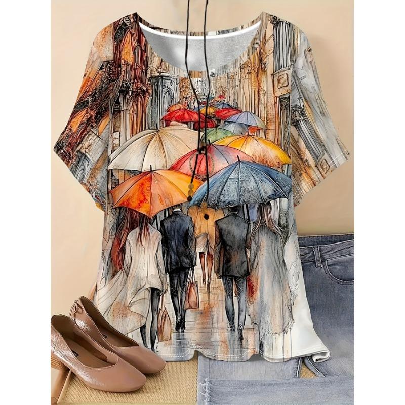 Women s Vintage Van Gogh Style Art Print T-Shirt S