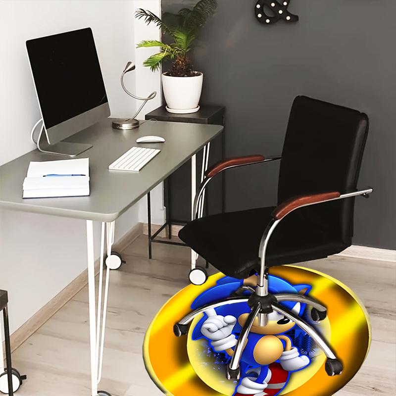 

1pc Sonic the Hedgehog Round carpet, Made of Polyester,Perfect for Decorating Office Chairs, Living Rooms,fplt066 80cm by 80cm