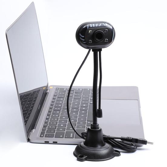 Home Webcam USB2.0 Night Vision Video Recording Camera with Mic for Laptop PC