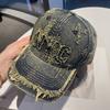 Denim Baseball Cap For Women With Letter Print And Sun Protection For Summer Casual Style