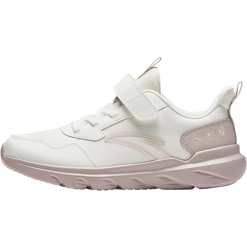 Anta Kids Vitality Simple Versatile Lightweight Shock Absorption Low-Top Running Shoes Kids Sneakers White Pink A22435568-4