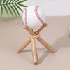 Wooden Baseball Bat Display Stand Mini Holder for Showcasing Balls & Memorabilia Golf Tennis Ball Support Bracket Round Crafted Rack for Home Desktop