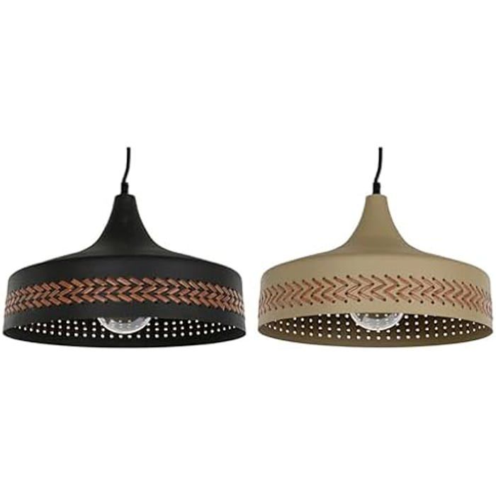 Lampe De Plafond - DKD Home Decor - Noir Et Marron - Métal - 35x20x35 Cm - Design Contemporain