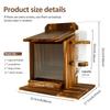 Wooden Squirrel Feeder with Water Bottle  Squirrel Picnic Table Feeder Hold Corn Peanut for Outside Garden Backyard Patio