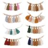 DIY Tassel Garland with Wooden Bead Party Backdrop Bohemian Home Wall Hanging Decoration for Bedroom Nursery Birthday