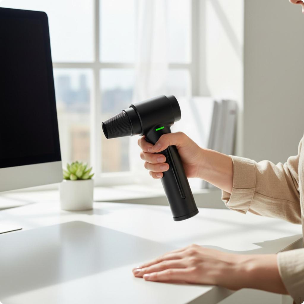 Cordless Air Duster with Nozzles Handheld Electric Rechargeable