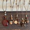 Wooden Top Tone~ Zen Plant Acorn Necklace Female New Chinese Design Sense Woven Collarbone Chain Long Accessories