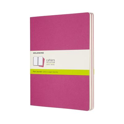 Moleskine Cahier Notebook Journal Set of Kinetic Pink & 3, Blank, X-Large, (CH023D17)