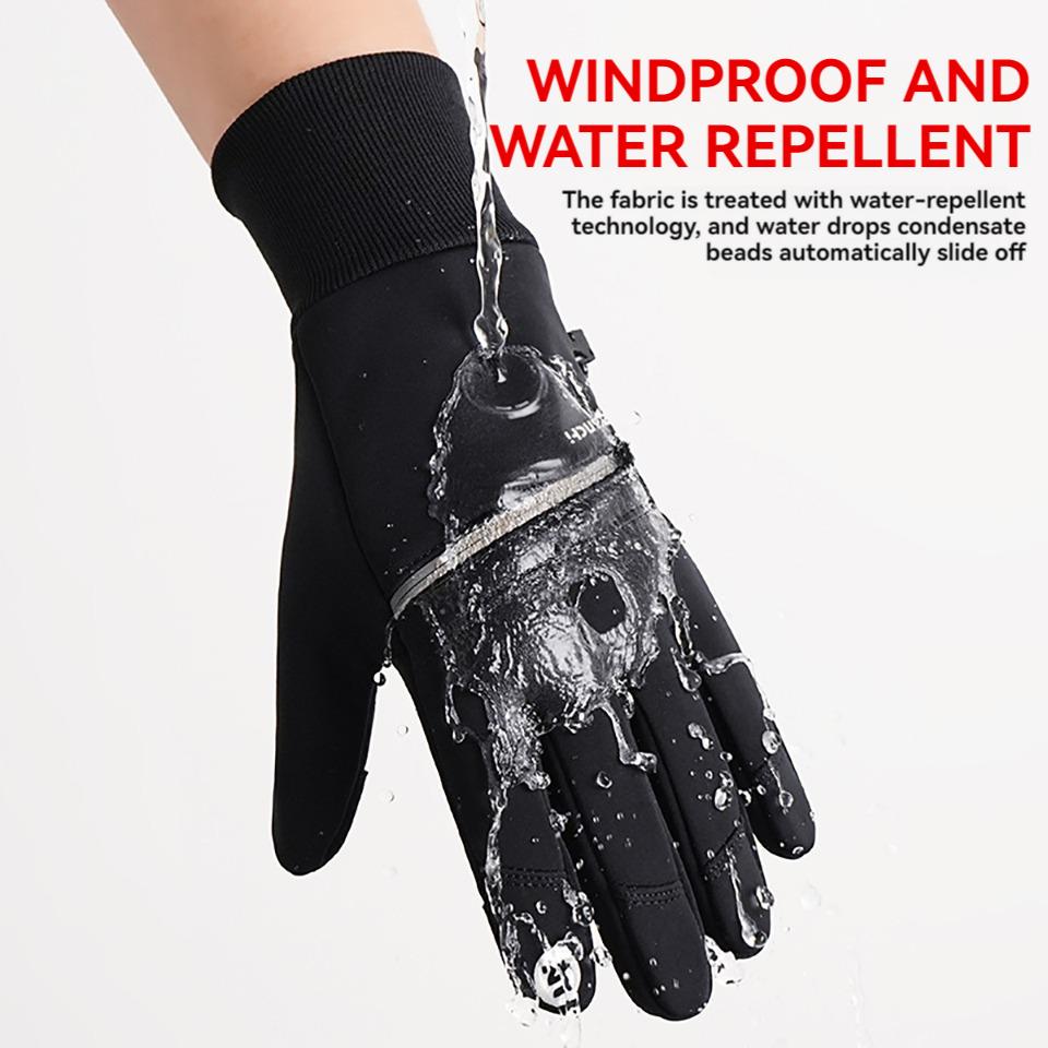 Winter Gloves Flip Fingers Touch Screen Silicone Anti-Slip Outdoor Fleece Cycling Gloves Keep Warm