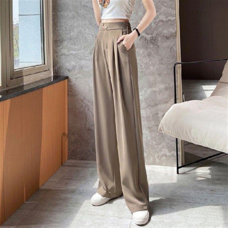 Wide Leg Pants for WOMEN'S Summer Thin High Waist Suit Pants