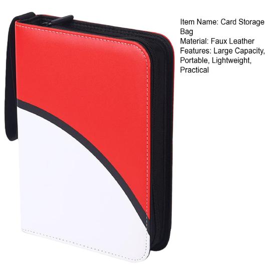 Card Binder with 50 Removable Sleeves Large Capacity Zipper Closure Lightweight Portable Card Collection Binder Game Card Holder