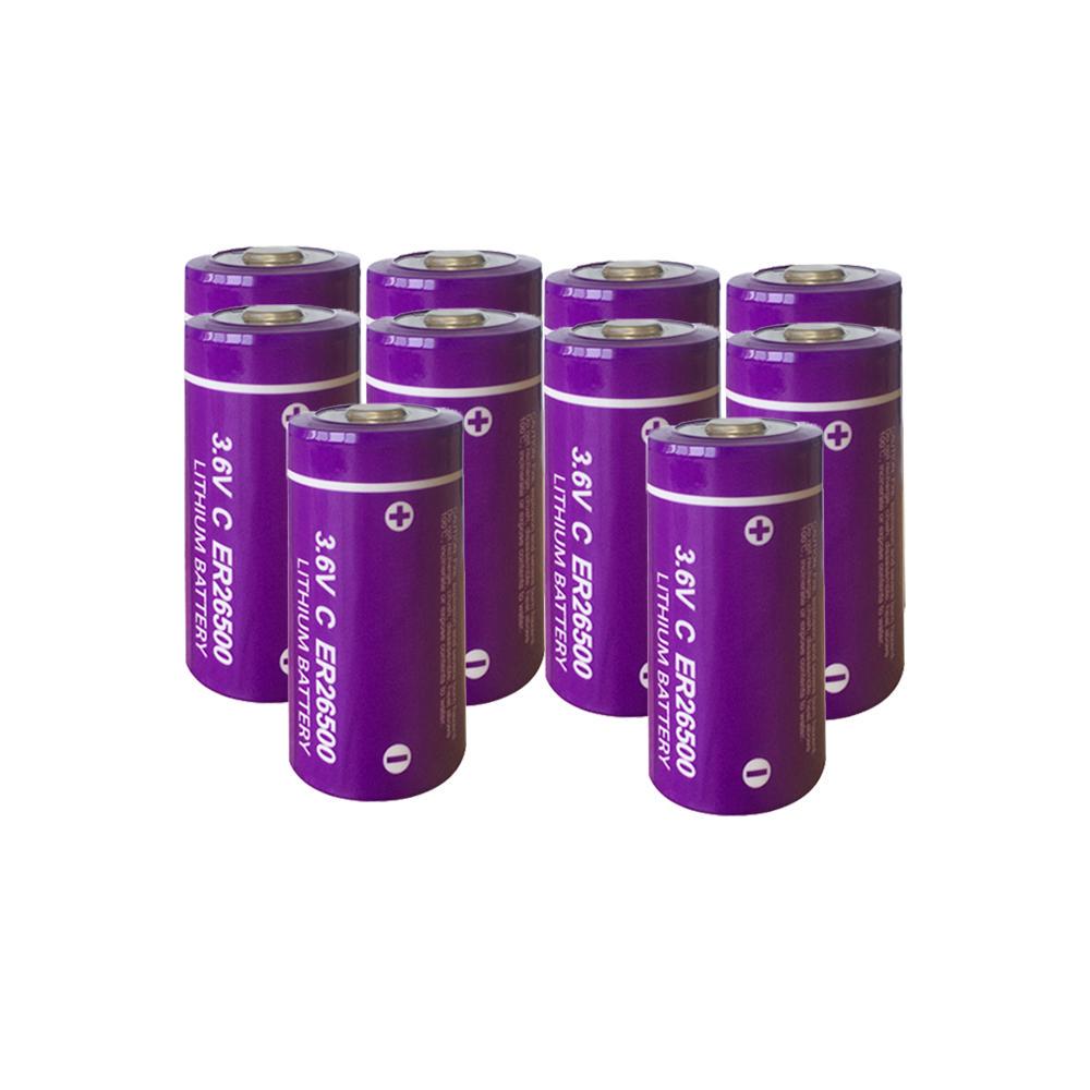 Buy 10pcs/lot PKCELL Er26500 Battery 3.6V 9000mAh C Size ER26500 LiSOCl2 Lithium Battery Un