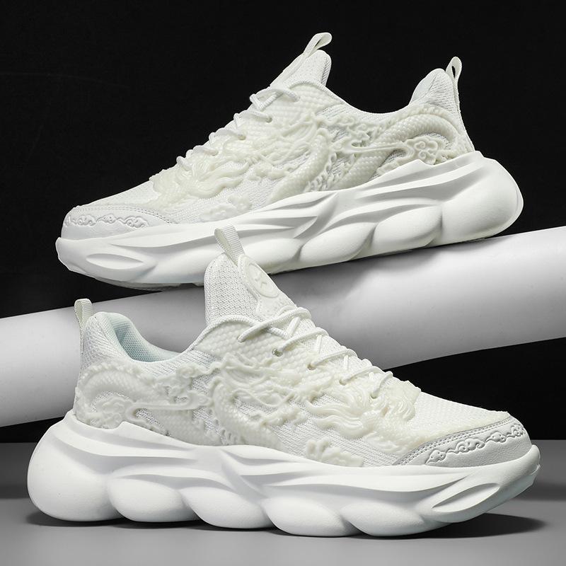 Spring new men's Year of the Dragon dad shoes platform student luminous sports shoes outdoor men's shoes