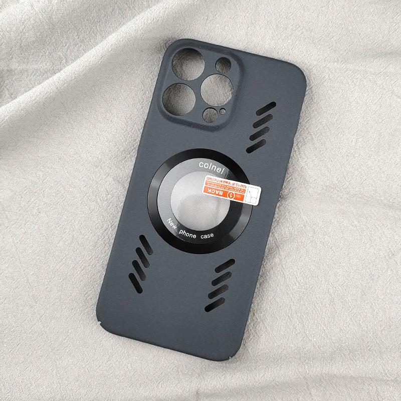 For iPhone 13 12 11 Plus X Xs Xr Pro Max mini Rock Sand Ice Magnetic Magnifier Heat Dissipation Matte PC Case Breathable Cooling Anti-slip Cover Shell