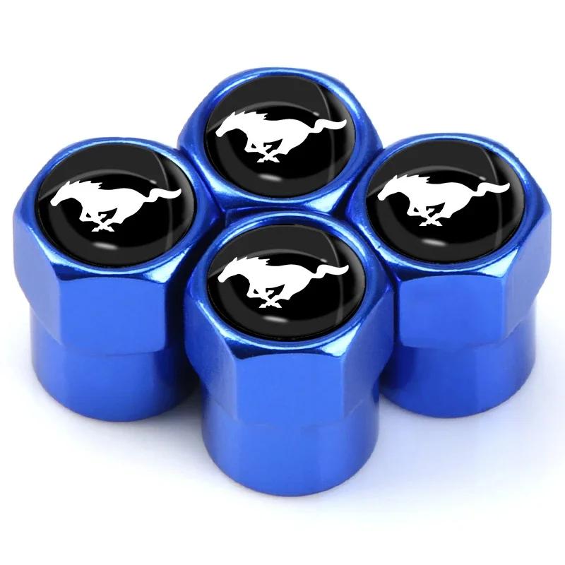 Car Sticker 2025 Hot New 4Pcs/Set Car Wheel Tire Valve Caps Metal Stem Cover For Ford Mustang Explorer FIESTA Focus Shelby GT350