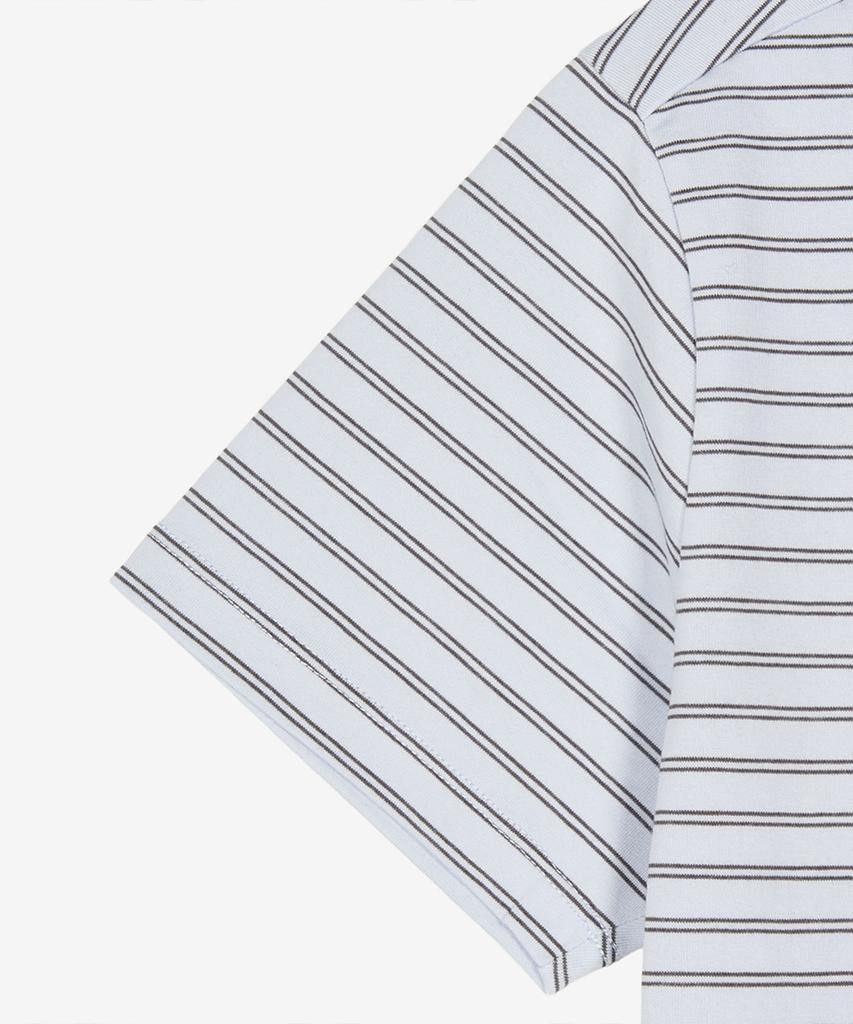 Nyuballanseu Nbneg2W422 / Women Essential Basic Striped Short Sleeve T-Shirt (Light Blue)
