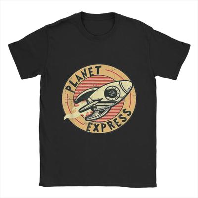 F-Futuramas Herren T-Shirt Sommer Neues T-Shirt 100% Baumwolle T-Shirt Kurzarm T-Shirt mit Planet Express
