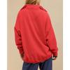 Womens Loose Half Button Collar Long Sleeve Casual Sweatshirt