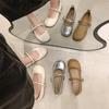 Round Head Low Heel Mary Jane Evening Gentle Shoes New Flat All-match Skirt Grandma Shoes Mom Scoop