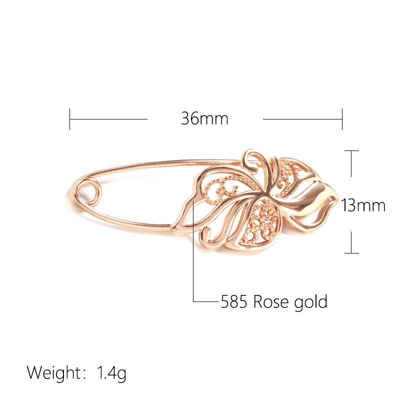 New Rose Gold Women Brooch Fashion Wedding Jewelry Unique Creative Modern Fine Boutonniere Hollow Metal Brooch