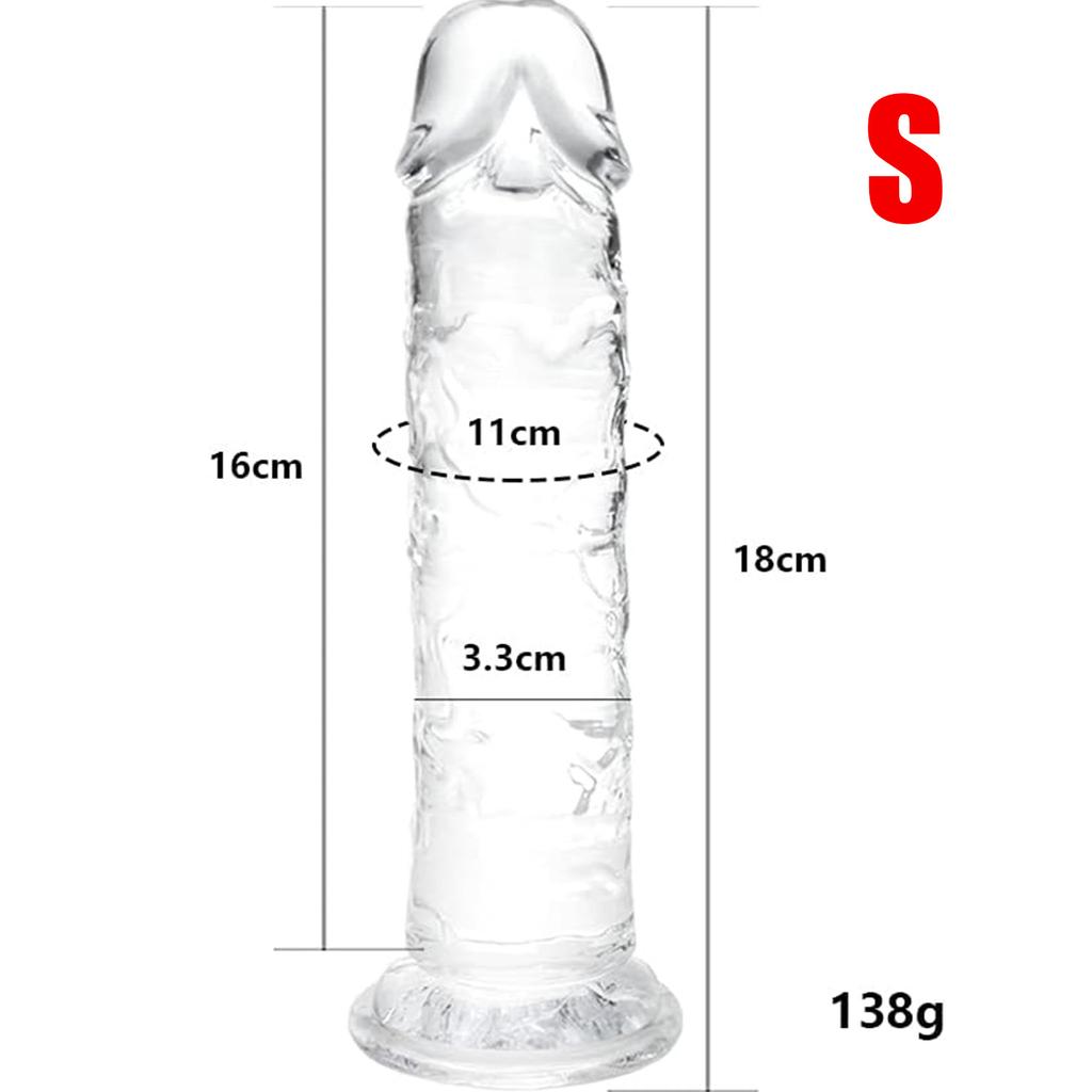 Realistic Soft Dildo for Women: 18 cm Long Sex Toy for Beginners with Jelly Texture and Suction Cup Base, Perfect Adult Sex Toy for Female Couples