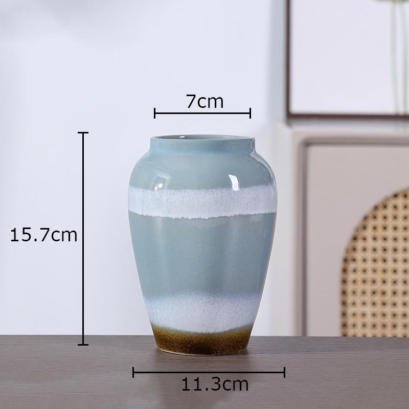 Retro Painted Ceramic Vase Classical Porcelain Plant Pots Table Decoration Flower Arrangement Floral Vases Room Aesthetic Decor