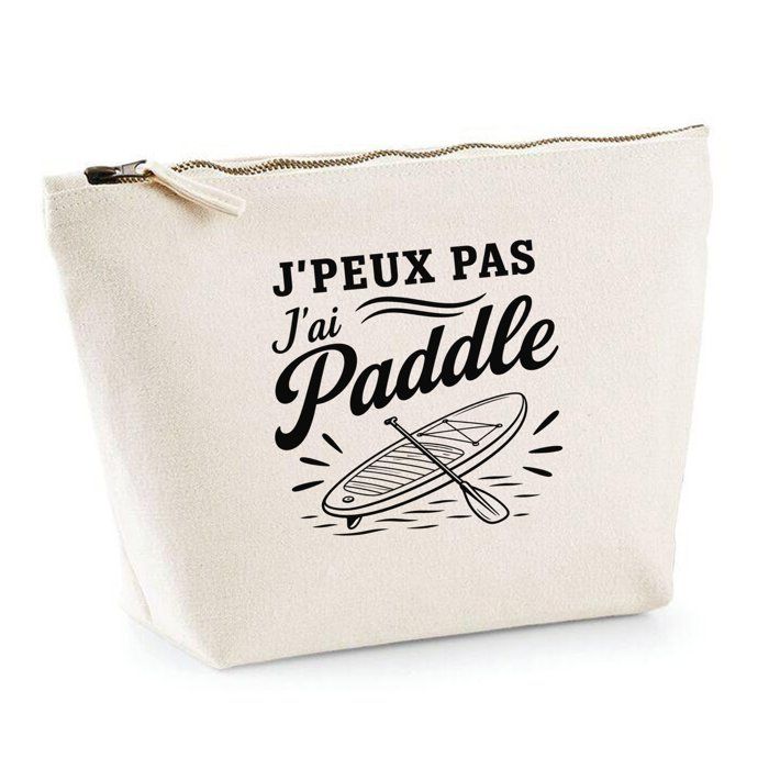 Trousse de toilette - PLANETEE - J'peux pas minimaliste - Beige - 100% coton - 3 L, zip métal
