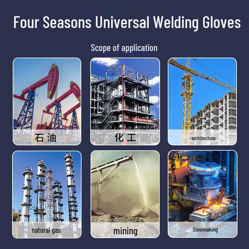 Vollnarbenleder Schweißerhandschuhe - Verschleißfest, Hochtemperaturbeständig, Verdicktes Rindsleder Split-Finger Schutz mit Kostenlosem Versand