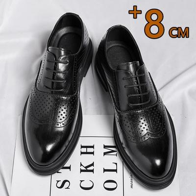 Frühling Sommer Herren Hohlsohle Plateau Hoher Absatz 6/8 CM Höhenwachstum Formell Herren Derby Lederschuhe Mann Hochzeitskleid Absatzschuhe