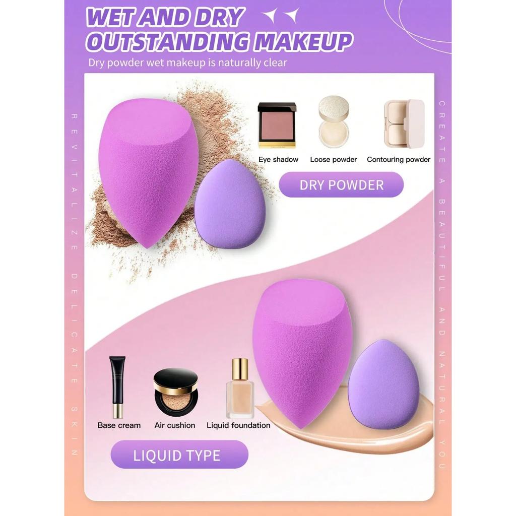 Makeup Sponge Set Blender Sponges 10 Pcs for Foundation Powder Liquid Professional Beauty Sponge Super Soft Facial Makeup Tools
