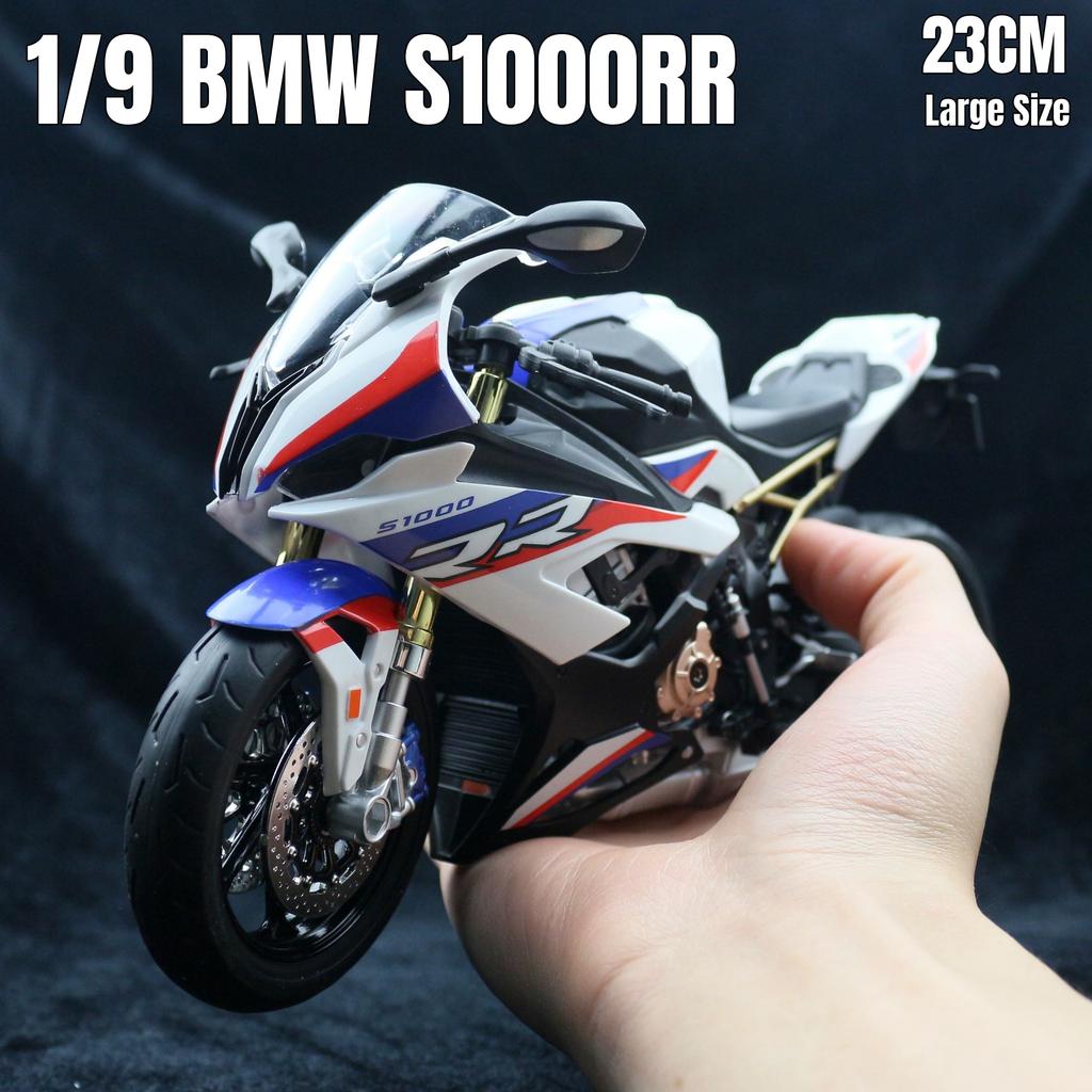 1/9 BMW S1000RR Racing Toy Motorcycle for Children Diecast Metal Large Size Model Super Racing Lightable Collection Gift for Boy