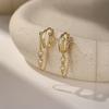Factory  Cheap 925 Sterling Silver Diamond by the Yard Long Tassel Chain Gold Plated Dangling Hoop Earrings for Women