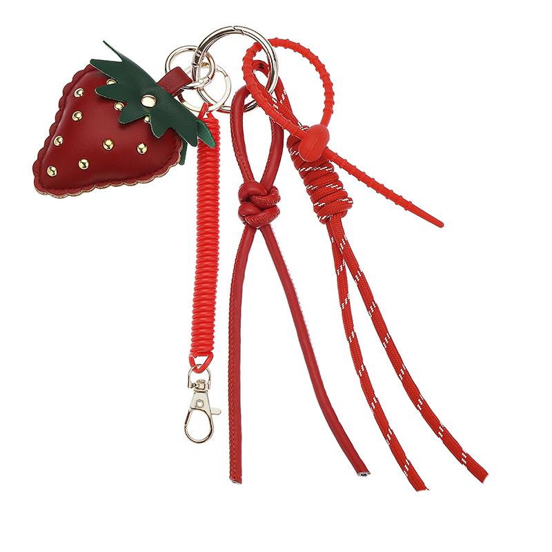 Yogodlns Cute Strawberry Shape Mini Backpack Hanging Handbag Pendant Bag Pendant Bags Accessories