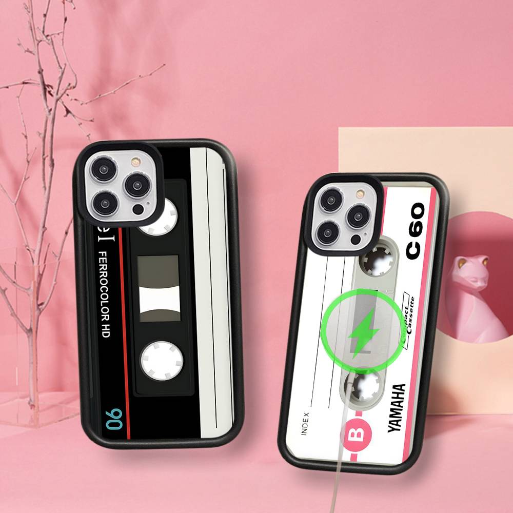Magnetic Radio Tape Cassette For Magsafe Magnetic Wireless For IPhone 17 Pro Max 15 Plus 14 13 12 11 16 Pro Phone Case