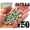 Green Stuff World Oak Skulls, 50-Piece Set, Miniature Accessories, GSWD-1387