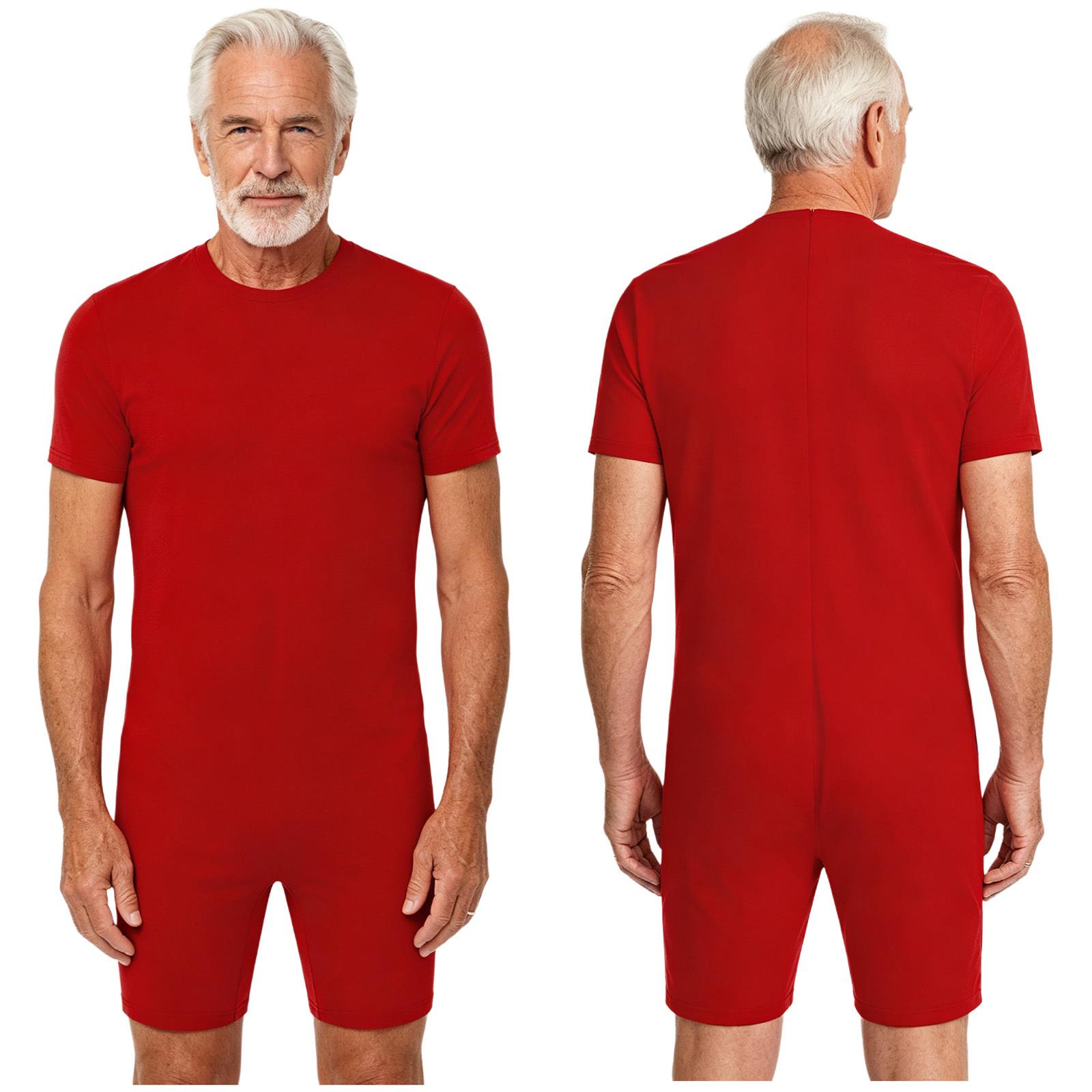 ZDHoor Comfort-Eerst Adaptieve Kleding S-3XL Unisex: Gemakkelijk aan te trekken Rits aan de achterkant, Anti-strip Ontwerp voor Waardige Verzorging van Oudere Pati&euml;nten XL rood