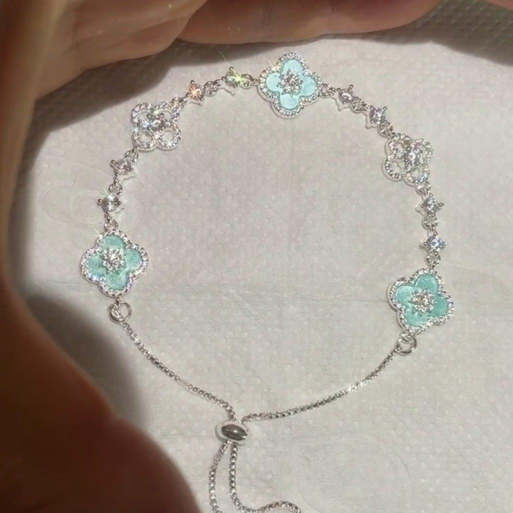 Flower Zircon Hollow Silver Bracelet For Women With Elegant Design Gift For Spring 2026