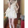 Small vest, small flying sleeve dress, short skirt, girl's sweet fungus skirt, flying sleeves, cute style skirt, summer