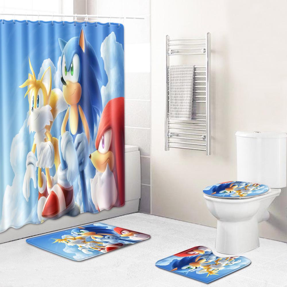 Colored Animals Elephant Lion Horse Bathroom Non-Slip Floor Mat Shower Curtain Carpet Personality Cool