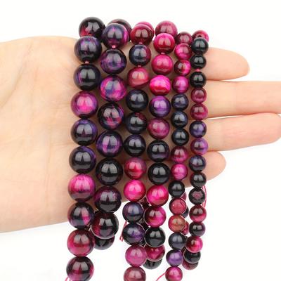 1 filo rotondo rosa rossa occhio di tigre pietra perline sciolte distanziatore per creazione di gioielli forniture artigianali fai da te fatte a mano(A te:6mm 8mm 10mm)