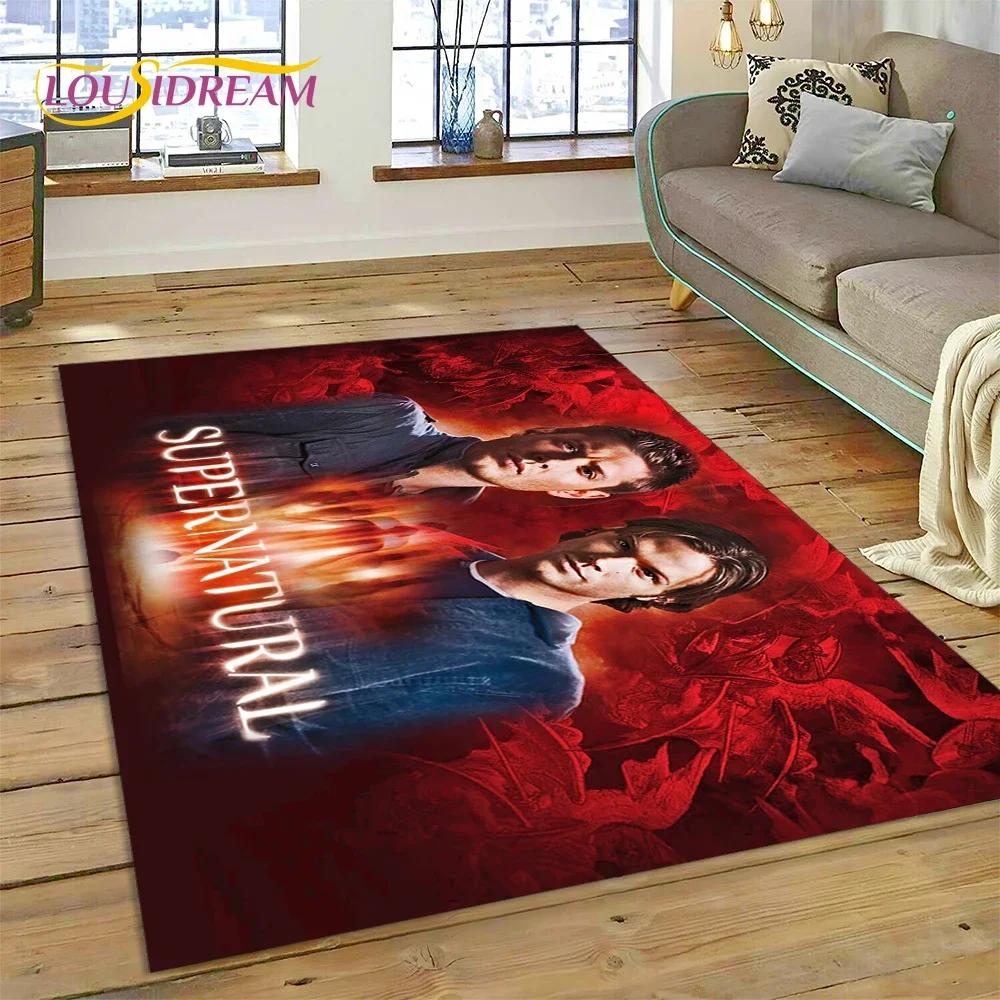 SPN Newest Supernatural Dean Sam 3D Carpet Rug for Bedroom Living Room Home Sofa Decoration,Children Game Large Decor Floor Mat