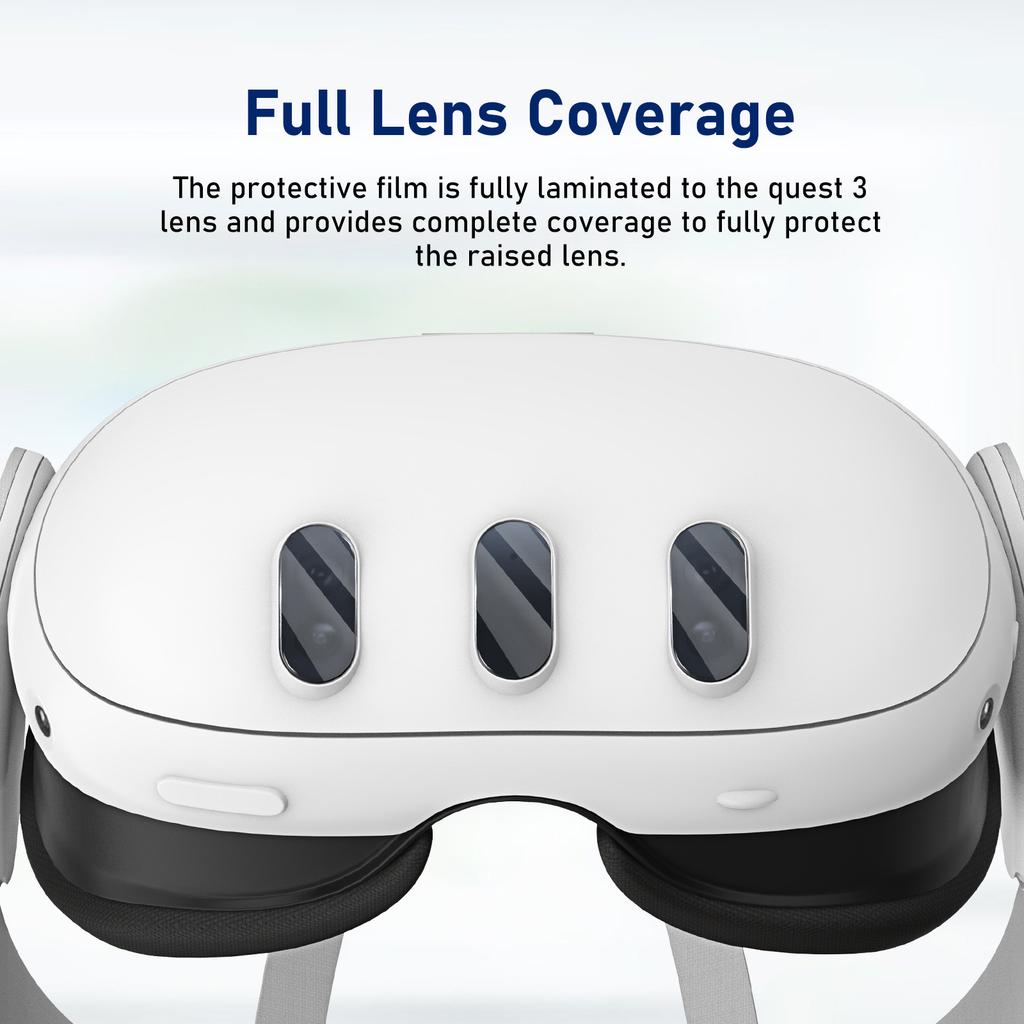 Lens Films Hard Sleeves Cover for Quest3 VR Headset Protective Films Tempered Glass Lens Guards Set