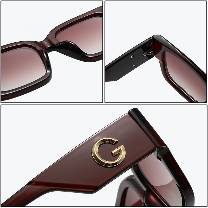 New Fashion Brand Luxury Designer Sunglasses Women  Letter G Square Outdoor Vintage Shades Glasses Summer Travel Sunglasses